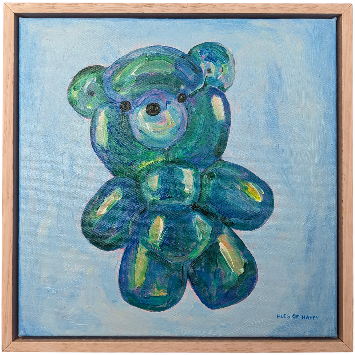 PAINTING - BLUE BEAR (33cm x 33cm)