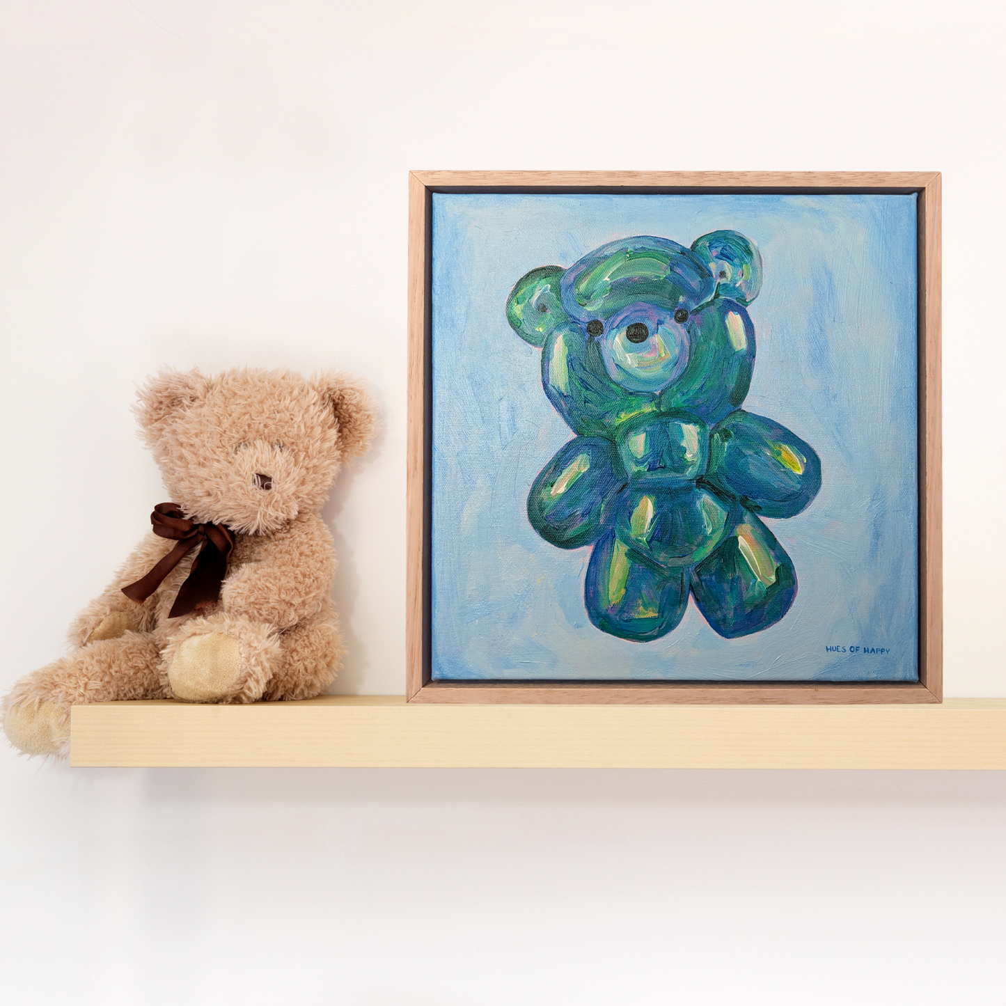 PAINTING - BLUE BEAR (33cm x 33cm)