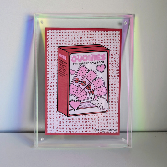 OUCHIES with clear acrylic frame
